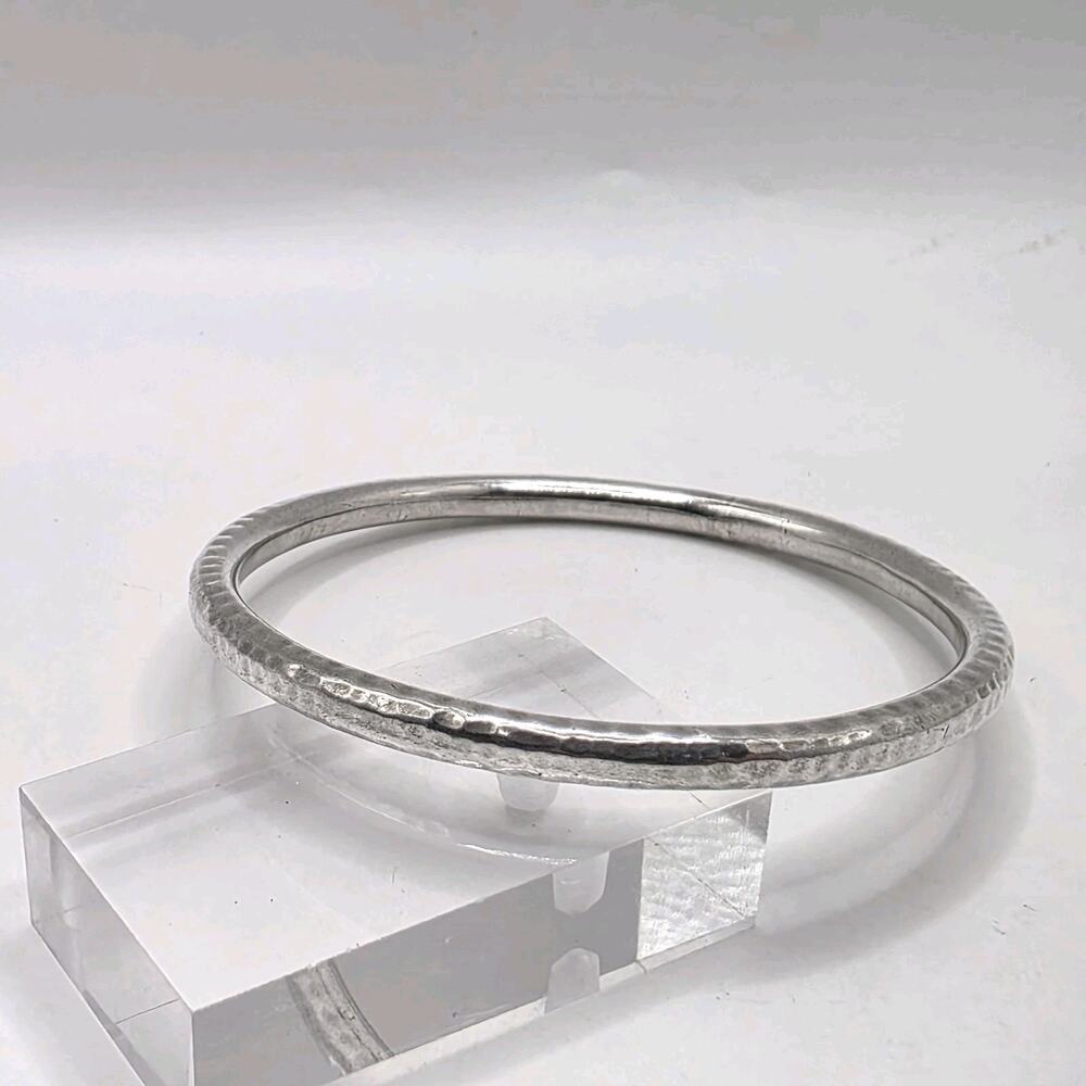 Silpada 925 Sterling Silver 8” Retired Hammered Bangle Bracelet B1482 17.35g